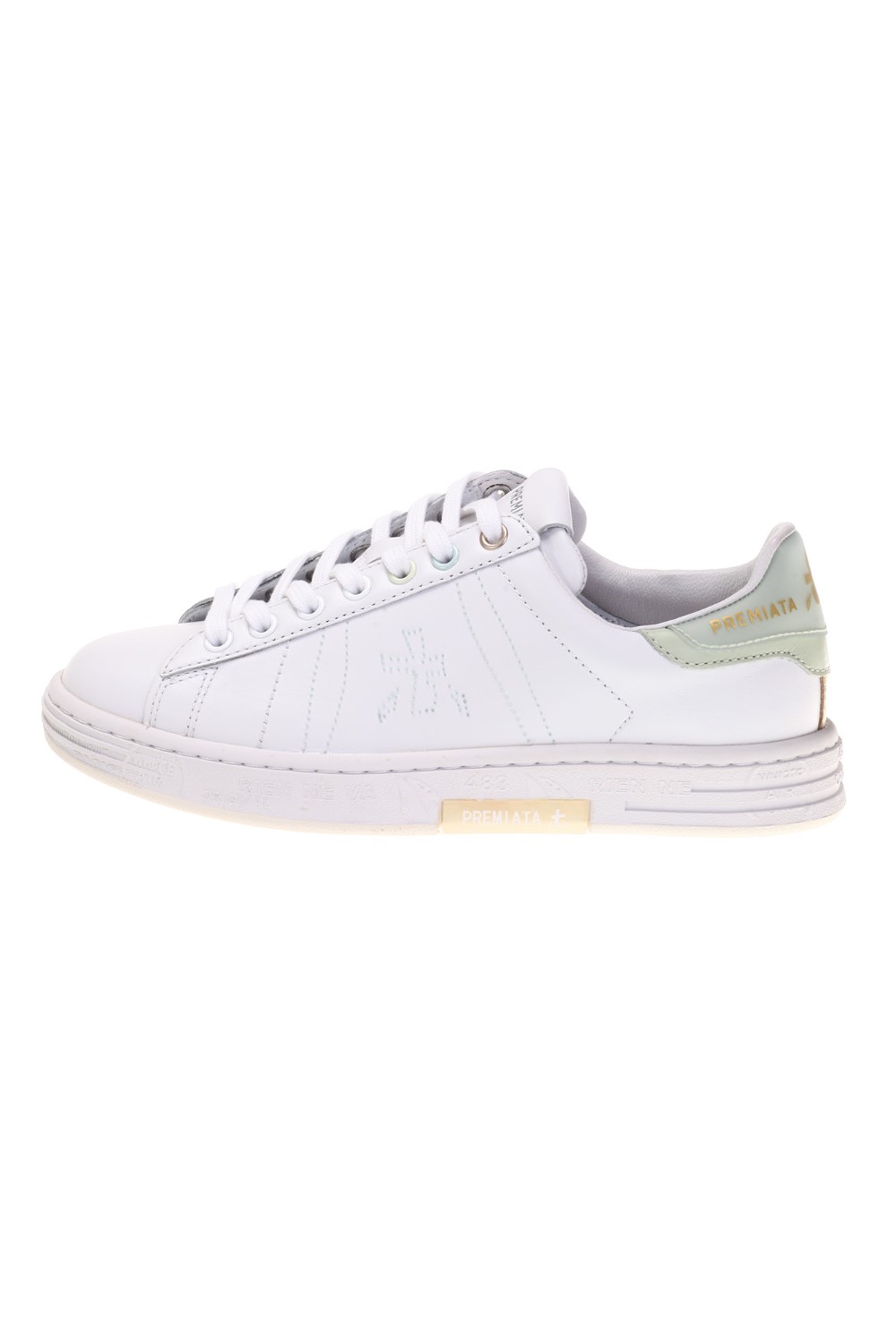 shop PREMIATA Saldi Scarpa: Premiata sneakers "Russelld 6264".
Pelle bianca, occhielli colorati e bi-materiale sul topponcino firmato PREMIATA. 
Altezza Suola 3 cm.
Fusbet interno 24,3 cm.
Composizione Suola: 95% Gomma 5% TPU
Composizione Tomaia: 95% Pelle di vitello 5% PU
Composizione Fodera: 100% Pelle di capra
Fabbricato in Vietnam.. RUSSELLD-6264 number 5618257